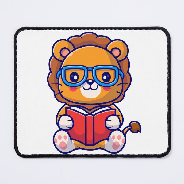 Item preview, Cute Nerd Lion Reading a Book designed and sold by debbiebento.