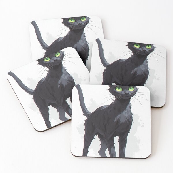 Item preview, Adorable Black Cat with Big Green Eyes – Cute Kitty Art designed and sold by Pioneer Spirit Market.