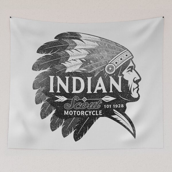Item preview, 1928 Indian Scout 101 Motorcycle Classic Vintage Headdress Design designed and sold by EdGraphy.