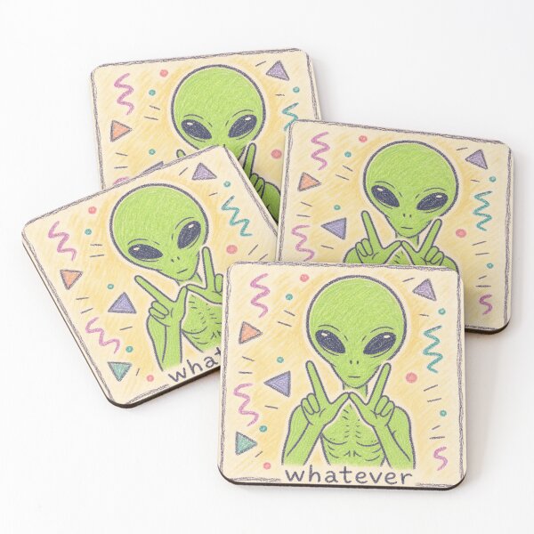 Item preview, Whatever Alien – Retro 90s Sarcastic Green Alien Meme designed and sold by anabellstar design co.