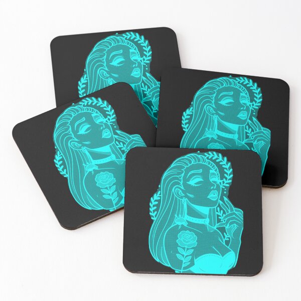 Item preview, Cyberpunk Turquoise Spider Woman Dark Art designed and sold by Ideniquo.
