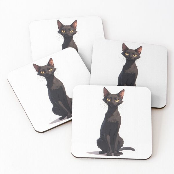 Item preview, Elegant Black Cat with Golden Eyes – Sitting Kitty Portrait designed and sold by Pioneer Spirit Market.