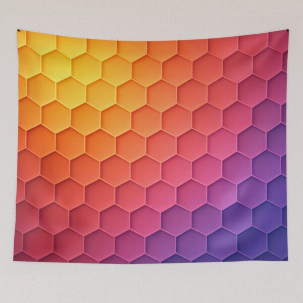 Aperçu de l'œuvre Motif hexagonal à dégradé vibrant créée et vendue par Owcomm.