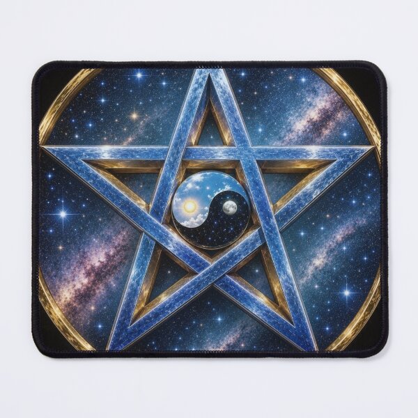 Item preview, Cosmic Pentagram Yin Yang Galaxy Star Chart Sacred Geometry Space Art designed and sold by HereticsCrusade.