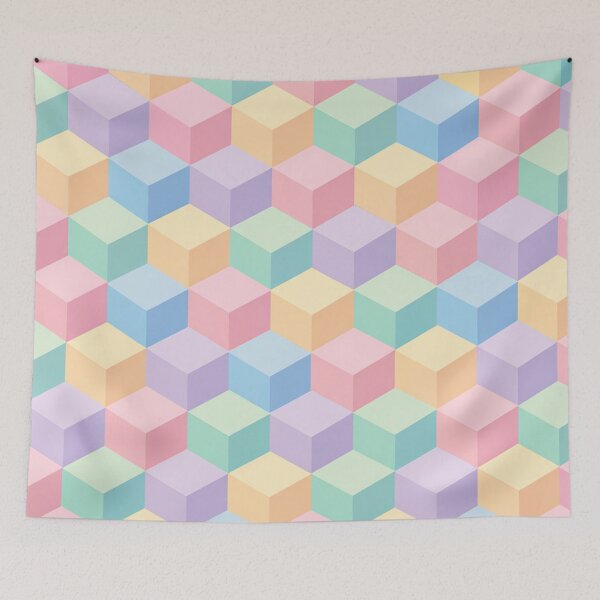 Item preview, Pastel Isometric Cube Pattern designed and sold by Owcomm.