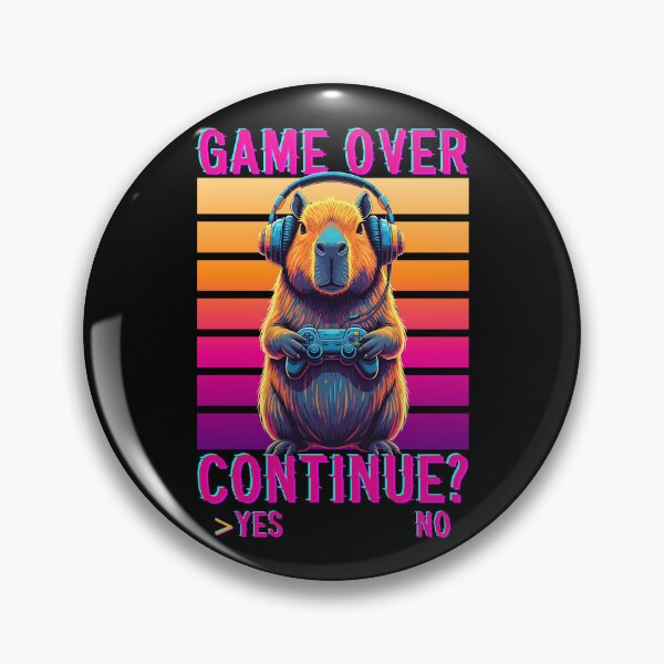 Item preview, Retro Capybara Gamer - Game Over - Continue? Yes designed and sold by legendaryskins.