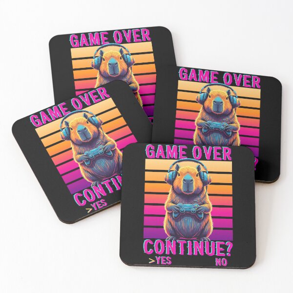 Item preview, Retro Capybara Gamer - Game Over - Continue? Yes designed and sold by legendaryskins.