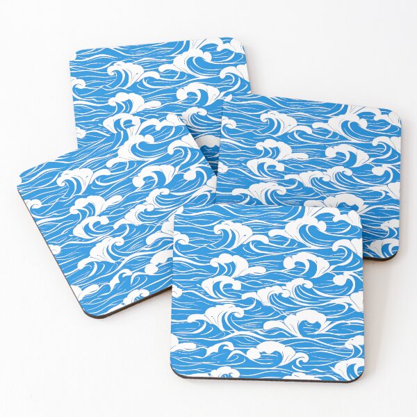 Item preview, Asian-Style Sky-Blue Foamy Ocean Waves Design designed and sold by DEC02.
