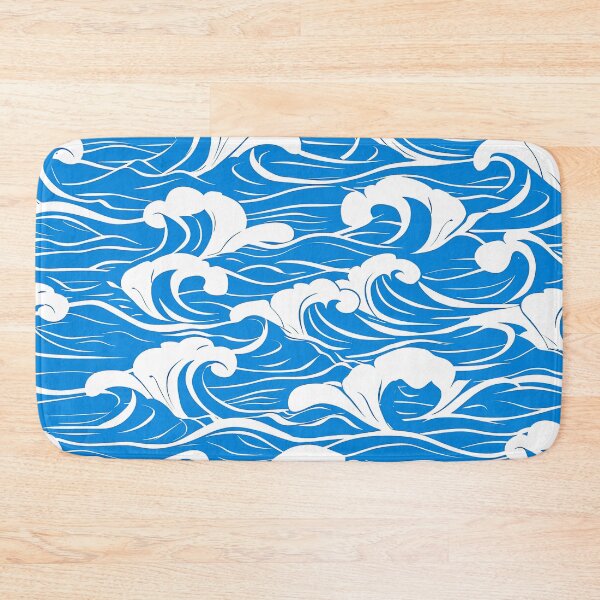 Item preview, Asian-Style Sky-Blue Foamy Ocean Waves Design designed and sold by DEC02.