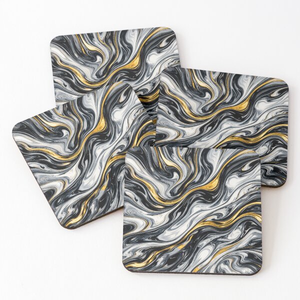 Item preview, Liquid Gold and Monochrome Marble Swirl designed and sold by Owcomm.