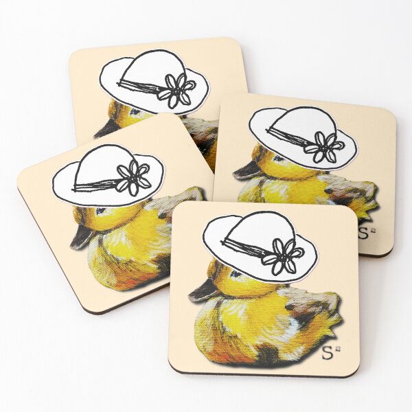 Item preview, Whimsical Duckling in Cloche Hat Illustration designed and sold by ArtistsAtticWI.