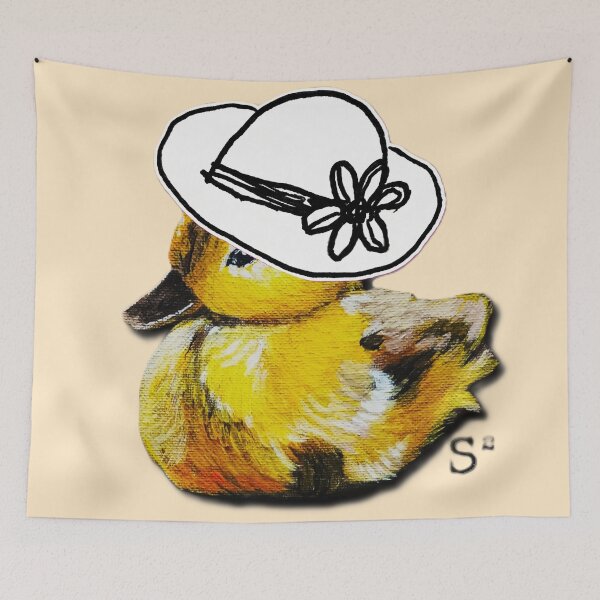 Item preview, Whimsical Duckling in Cloche Hat Illustration designed and sold by ArtistsAtticWI.