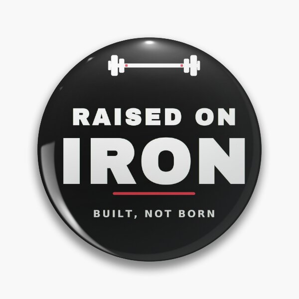 Item preview, Raised On Iron — Bodybuilding Weightlifting Streetwear Gym Tee (white print) designed and sold by UrbanPrintVibes.