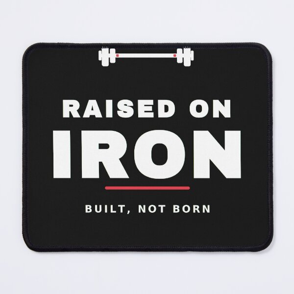 Item preview, Raised On Iron — Bodybuilding Weightlifting Streetwear Gym Tee (white print) designed and sold by UrbanPrintVibes.