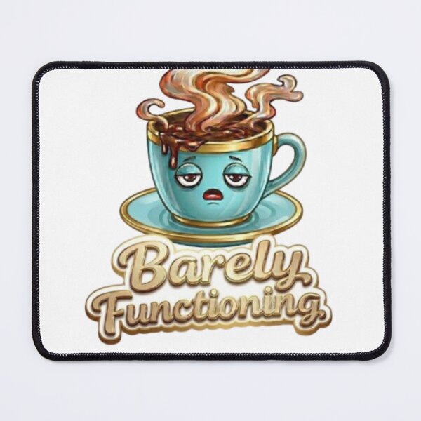 Item preview, Barely Functioning Funny Coffee Cup Tired Morning Meme designed and sold by Northern Glow Art.