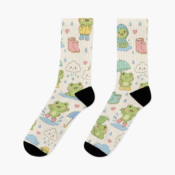 Item preview, Frog Rain Boots Kawaii Pattern designed and sold by Soft Berry Studio.