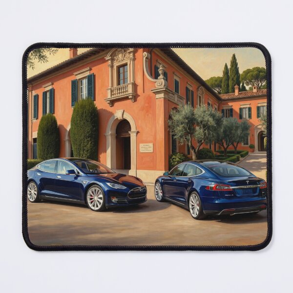 Item preview, Two Blue Tesla Model S Luxury Italian Villa Art designed and sold by UmSkelig834.