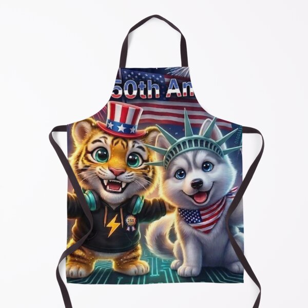 Item preview, NeoTig & Luna Happy 250th America — AI and Human Together No Limits 4th of July designed and sold by NeoTigLuna.