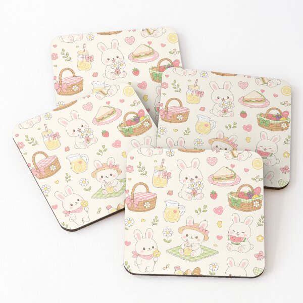 Item preview, Bunny Picnic Basket Kawaii Pattern designed and sold by Soft Berry Studio.