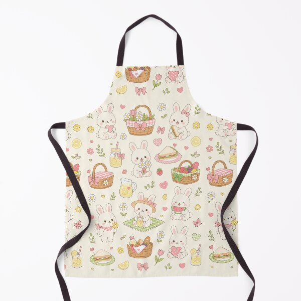 Item preview, Bunny Picnic Basket Kawaii Pattern designed and sold by Soft Berry Studio.