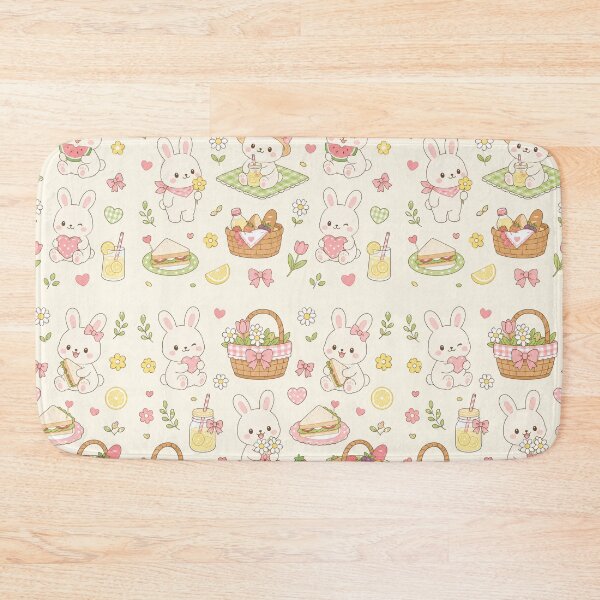 Item preview, Bunny Picnic Basket Kawaii Pattern designed and sold by Soft Berry Studio.
