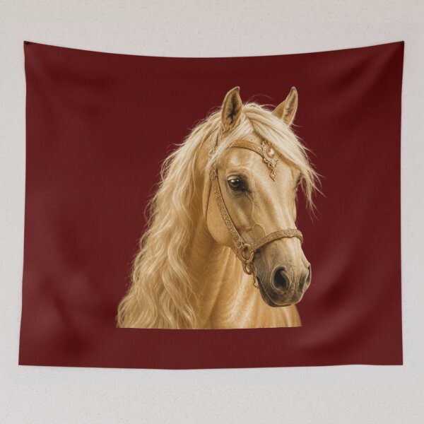 Item preview, Golden Palomino Horse | Artistic Portrait designed and sold by Rawafi Art Studio.