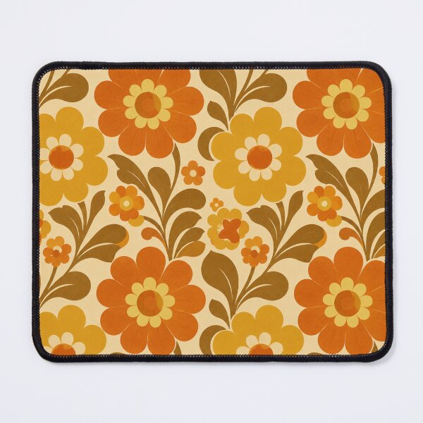 Item preview, Vintage 1970s Retro Orange Floral Pattern designed and sold by Owcomm.