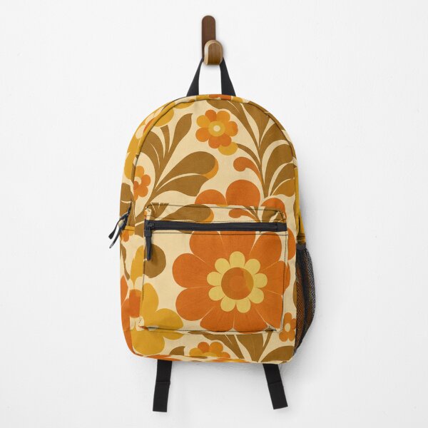 Item preview, Vintage 1970s Retro Orange Floral Pattern designed and sold by Owcomm.