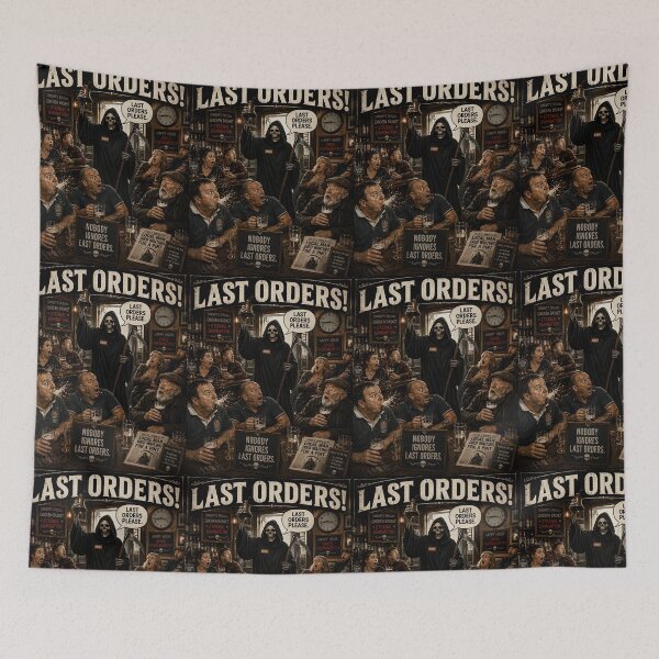 Item preview, Last Orders Funny Grim Reaper Pub Humour Design designed and sold by Hornace88studio.