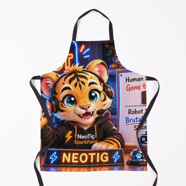 Item preview, NeoTig SparkFang Ask The Robot — Cute AI Tiger Brutally Honest Tech Support designed and sold by NeoTigLuna.