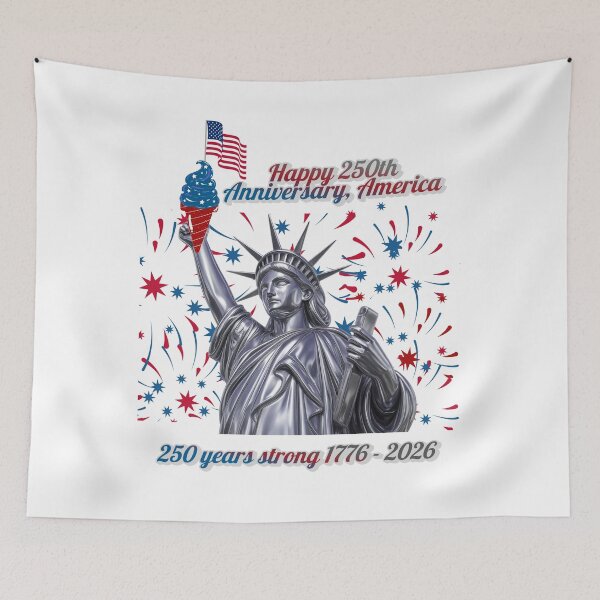 Item preview, Happy 250th Anniversary America Statue of Liberty Ice Cream USA 250 Years Strong 1776-2026 Patriotic Fourth of July T-Shirt designed and sold by Daily Mood Studio.