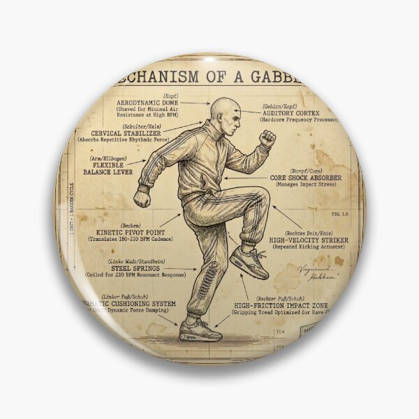 Item preview, Mechanism of a Gabber Hakken Anatomy Poster designed and sold by SPAZE-Typo.