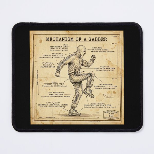 Item preview, Mechanism of a Gabber Hakken Anatomy Poster designed and sold by SPAZE-Typo.