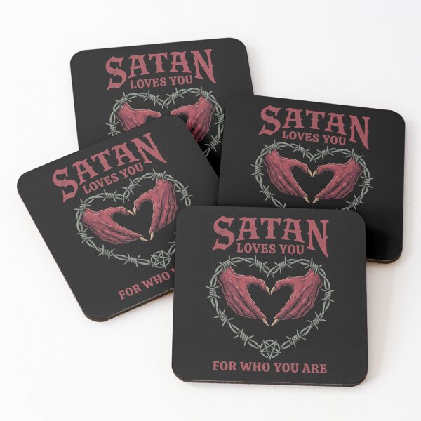 Item preview, Satan Loves You For Who You Are Barbed Wire Heart Occult Dark Humor designed and sold by rediscoveredapp.
