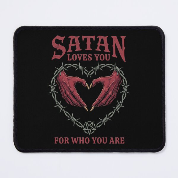 Item preview, Satan Loves You For Who You Are Barbed Wire Heart Occult Dark Humor designed and sold by rediscoveredapp.