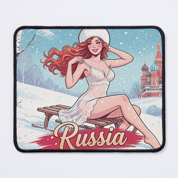 Item preview, Russian Winter Pinup Redhead Fur Hat designed and sold by HappyOops.