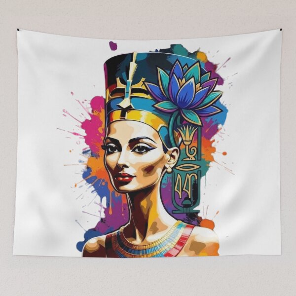 Item preview, Neon Nefertiti Queen of Ancient Egypt Colorful Pop Art Design designed and sold by Queen Cleopatra.