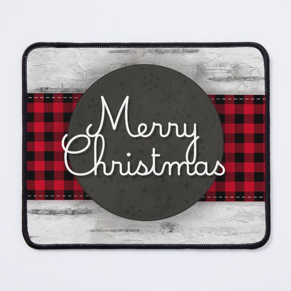 Item preview, Rustic Birch Bark Red Buffalo Plaid Merry Christmas designed and sold by GlueGunEnergy.