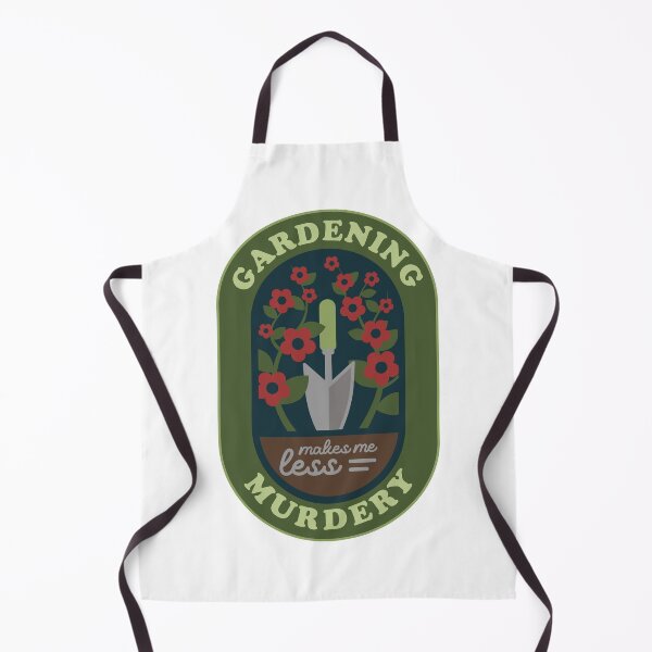Item preview, Gardening Makes Me Less Murdery Badge | Funny Retro Gardener Gift Vintage Garden Shirt designed and sold by FreshyStudios.