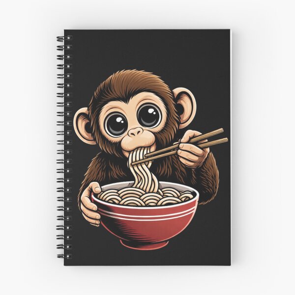 Item preview, Cute Monkey Eating Ramen Noodles Chopsticks designed and sold by Tsugraf Designs.