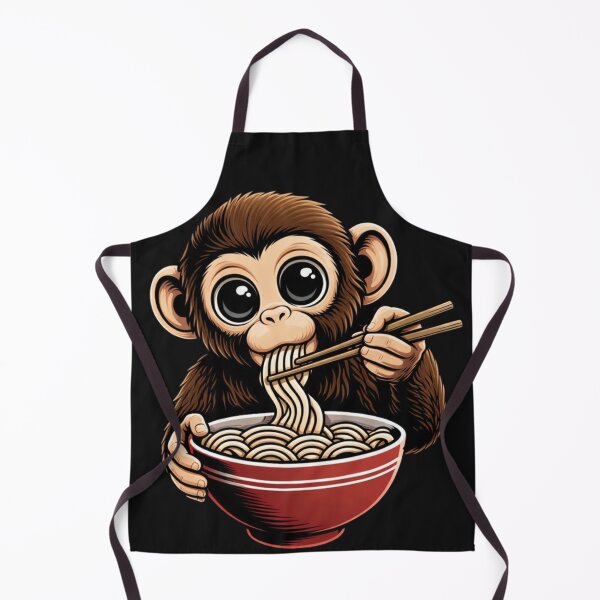Item preview, Cute Monkey Eating Ramen Noodles Chopsticks designed and sold by Tsugraf Designs.