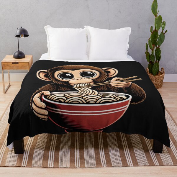 Item preview, Cute Monkey Eating Ramen Noodles Chopsticks designed and sold by Tsugraf Designs.
