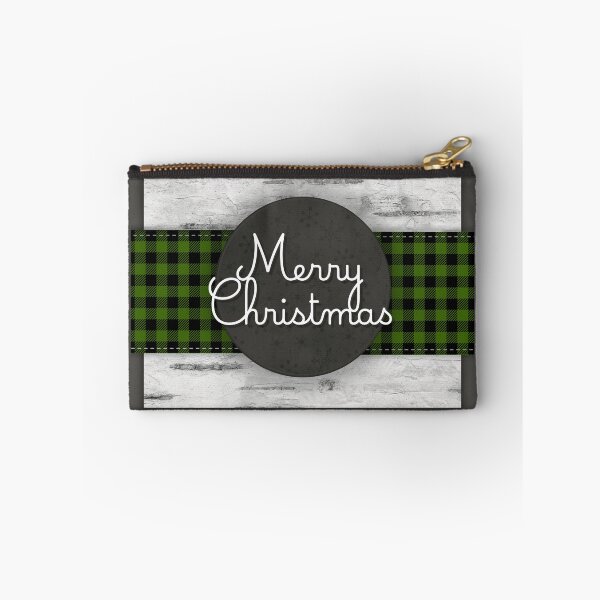 Item preview, Rustic Birch Bark Green Buffalo Plaid Merry Christmas designed and sold by GlueGunEnergy.