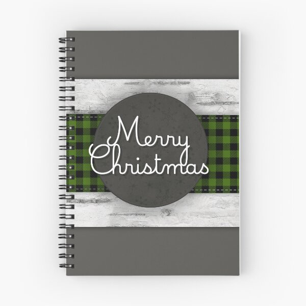 Item preview, Rustic Birch Bark Green Buffalo Plaid Merry Christmas designed and sold by GlueGunEnergy.