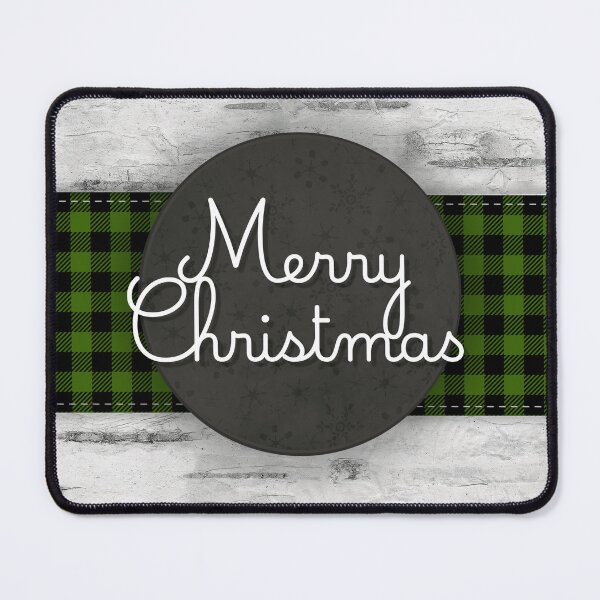 Item preview, Rustic Birch Bark Green Buffalo Plaid Merry Christmas designed and sold by GlueGunEnergy.