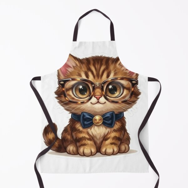 Item preview, Cute Tabby Kitten Wearing Glasses and Bow Tie Nerd Cat Art designed and sold by Northern Glow Art.