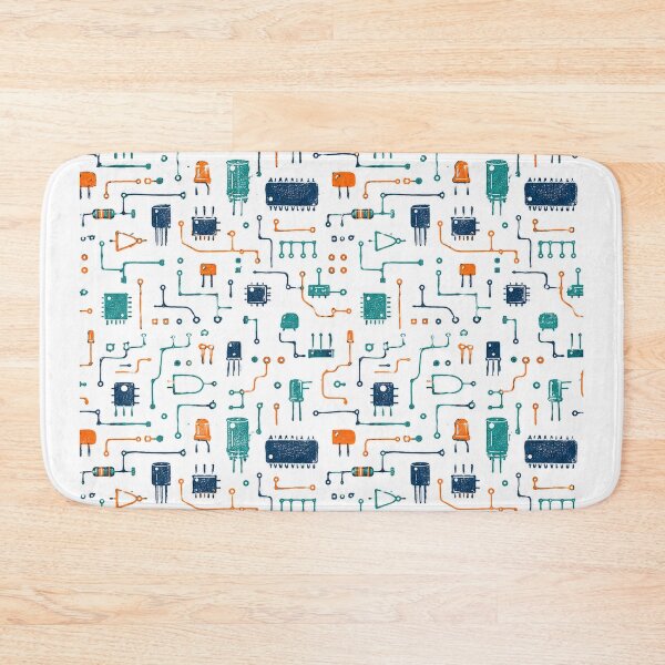 Item preview, Retro Circuit Board Electronic Components Pattern designed and sold by eignvalue.