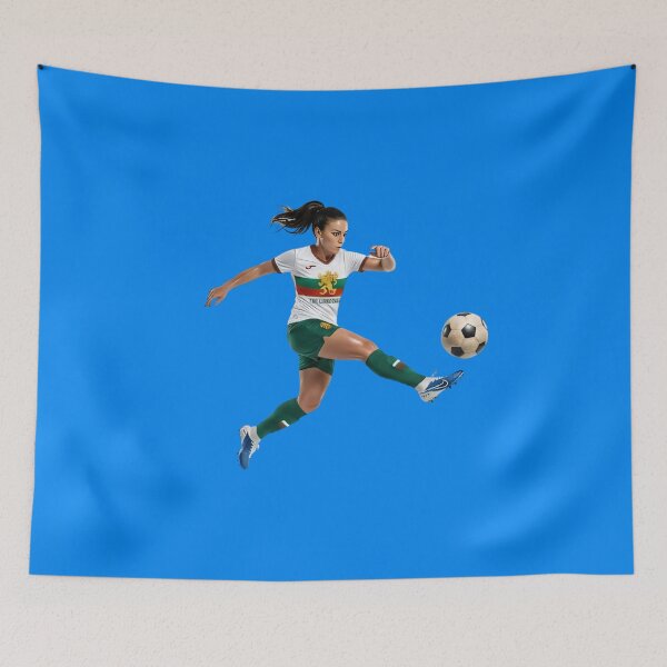 Item preview, Bulgarian Soccer Girl Kicking Football Sports Art designed and sold by Utopian-Magic.