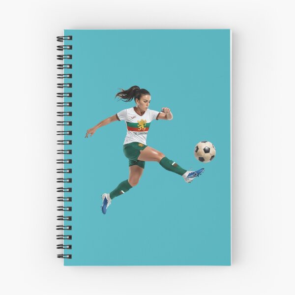 Aperçu de l'œuvre Jeune footballeuse bulgare tapant dans un ballon art sportif créée et vendue par Utopian-Magic.