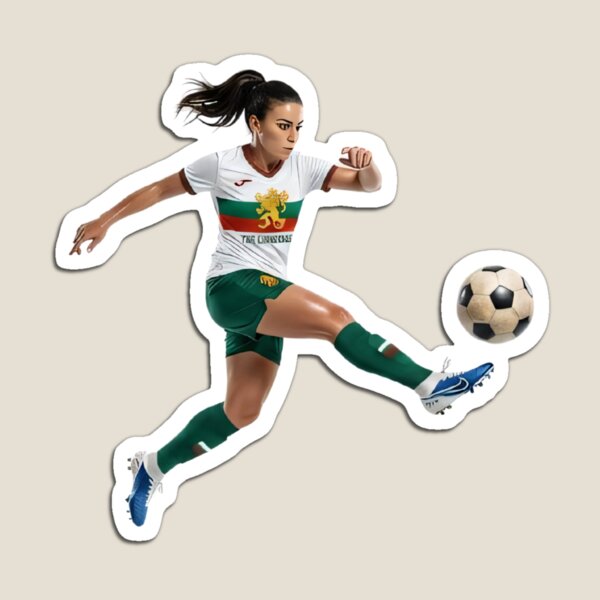 Item preview, Bulgarian Soccer Girl Kicking Football Sports Art designed and sold by Utopian-Magic.